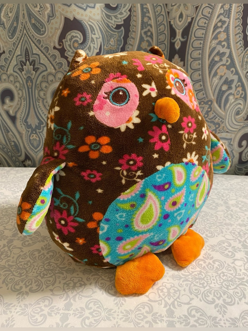 Mary Meyer Paisley Floral Print, Plush Owl Stuffed Animal - Picture 15 of 16